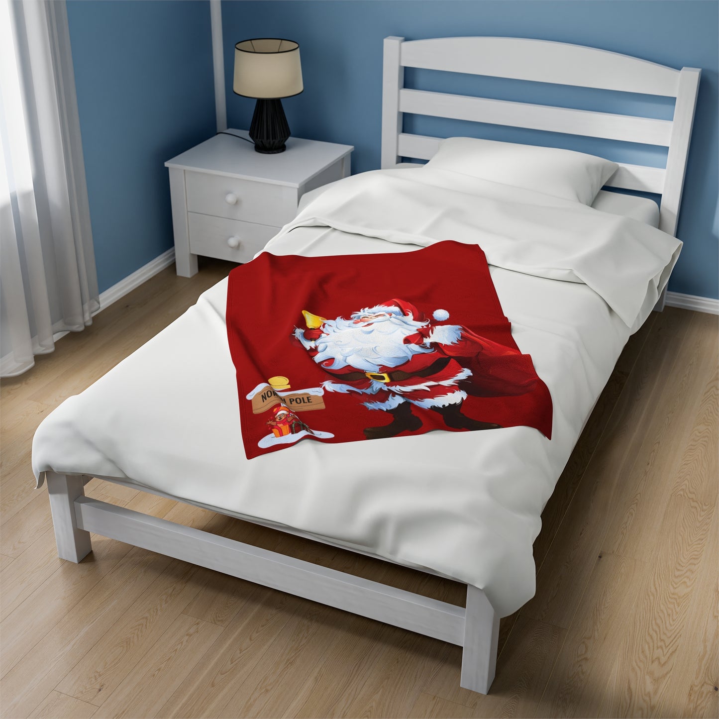 Merry Christmas, Santa Claus Velveteen Plush Blanket