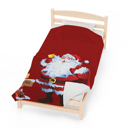 Merry Christmas, Santa Claus Velveteen Plush Blanket