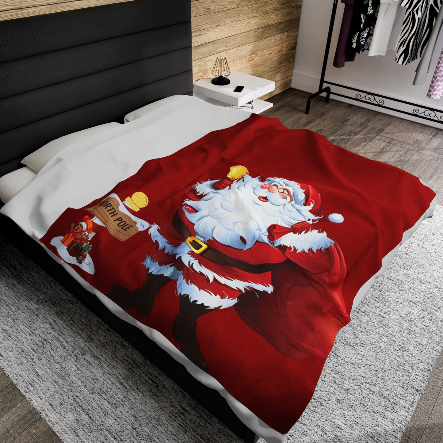 Merry Christmas, Santa Claus Velveteen Plush Blanket