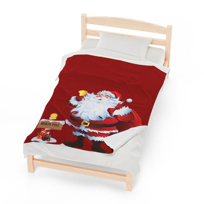 Merry Christmas, Santa Claus Velveteen Plush Blanket