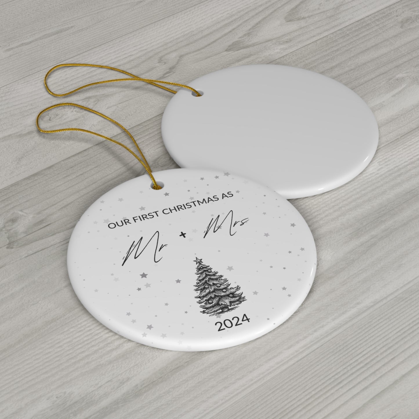 MR + MRS Christmas Ornaments