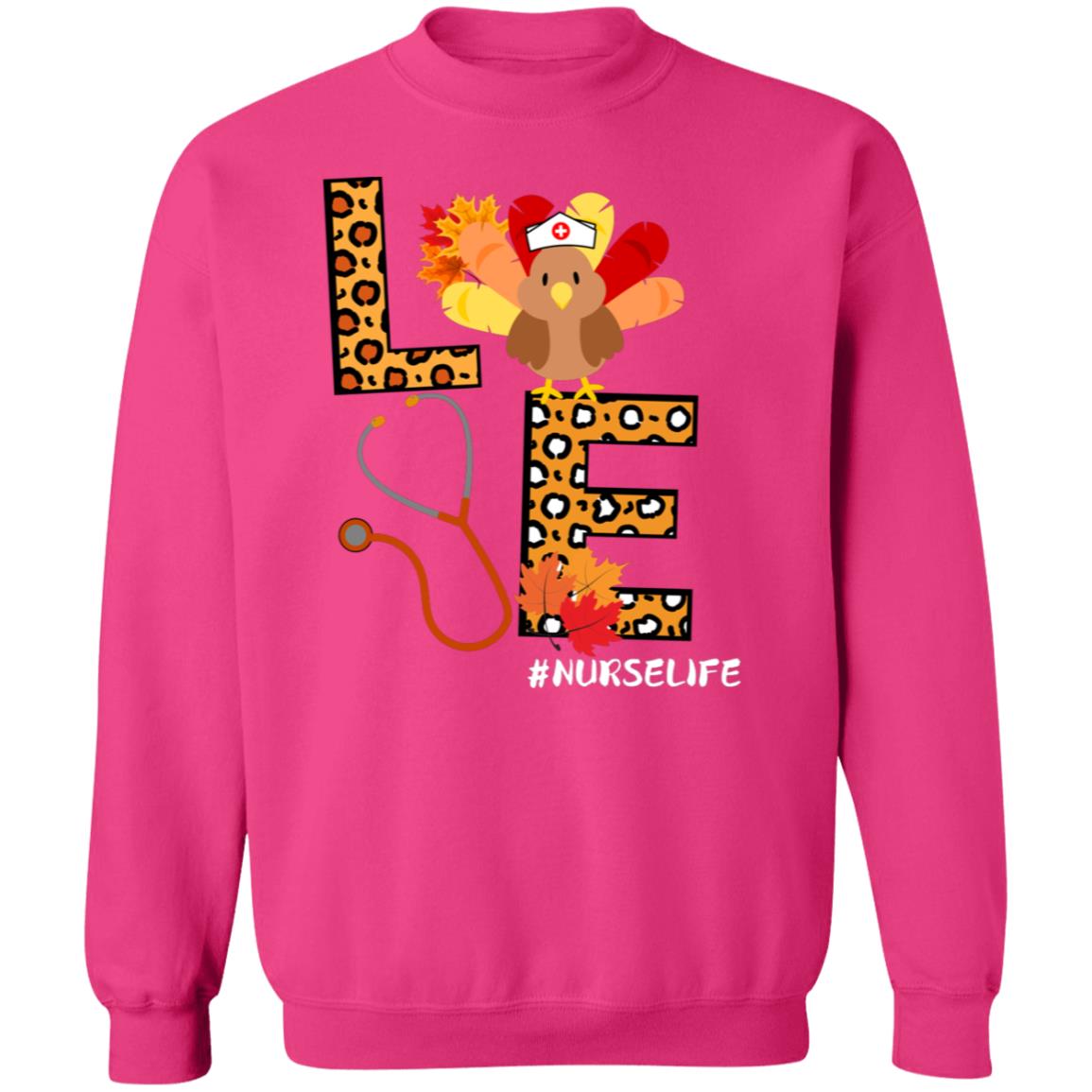 Nurse Leopard Turkey,Nurse Gift,Thanksgiving  Sweatshirt