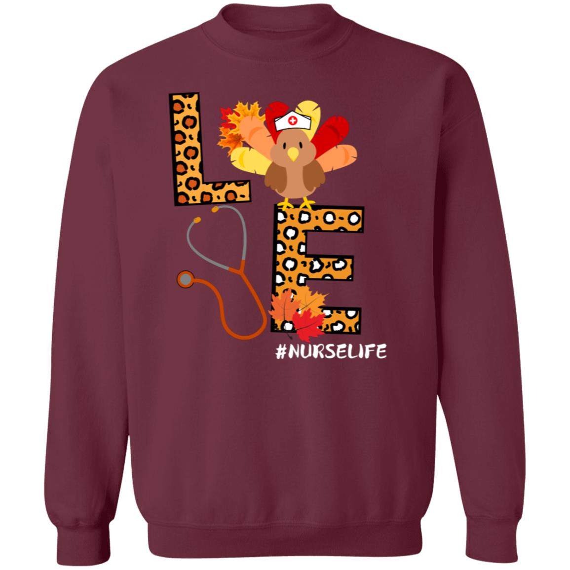 Nurse Leopard Turkey,Nurse Gift,Thanksgiving  Sweatshirt