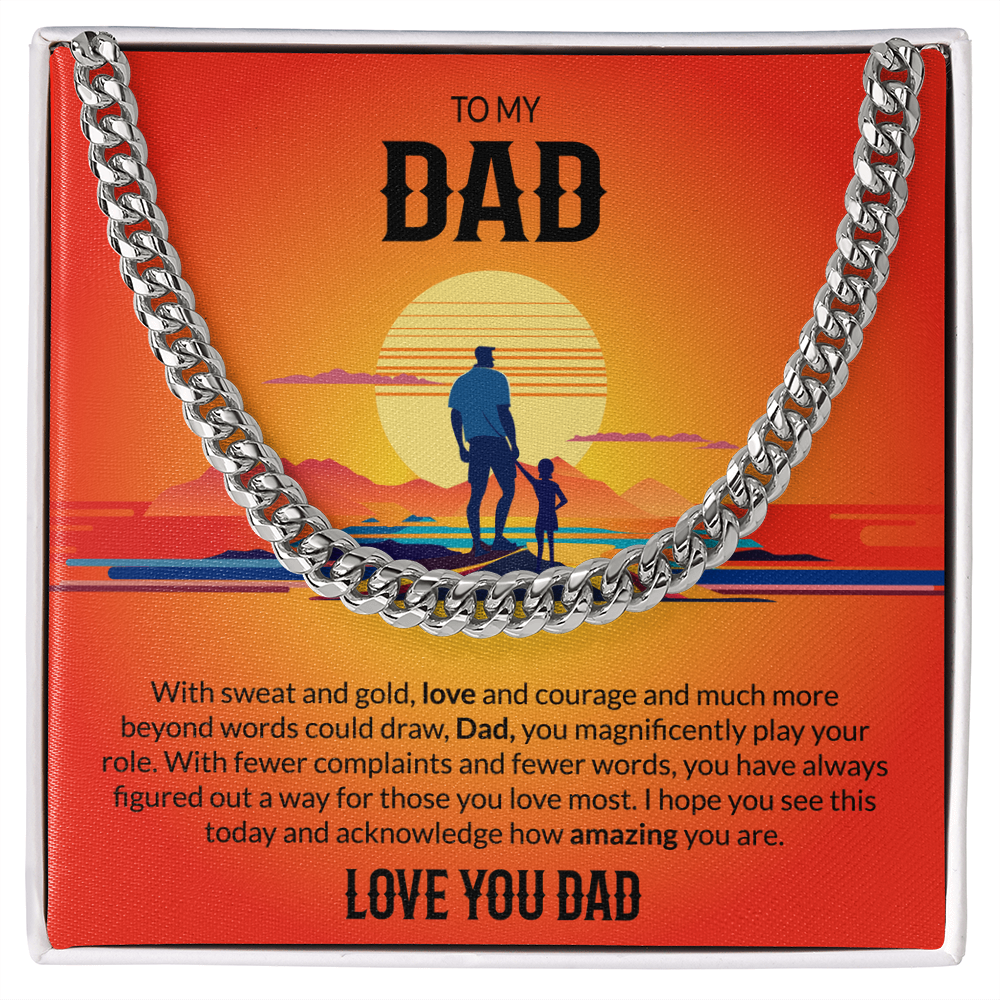 To My Dad Cuban Link Chain