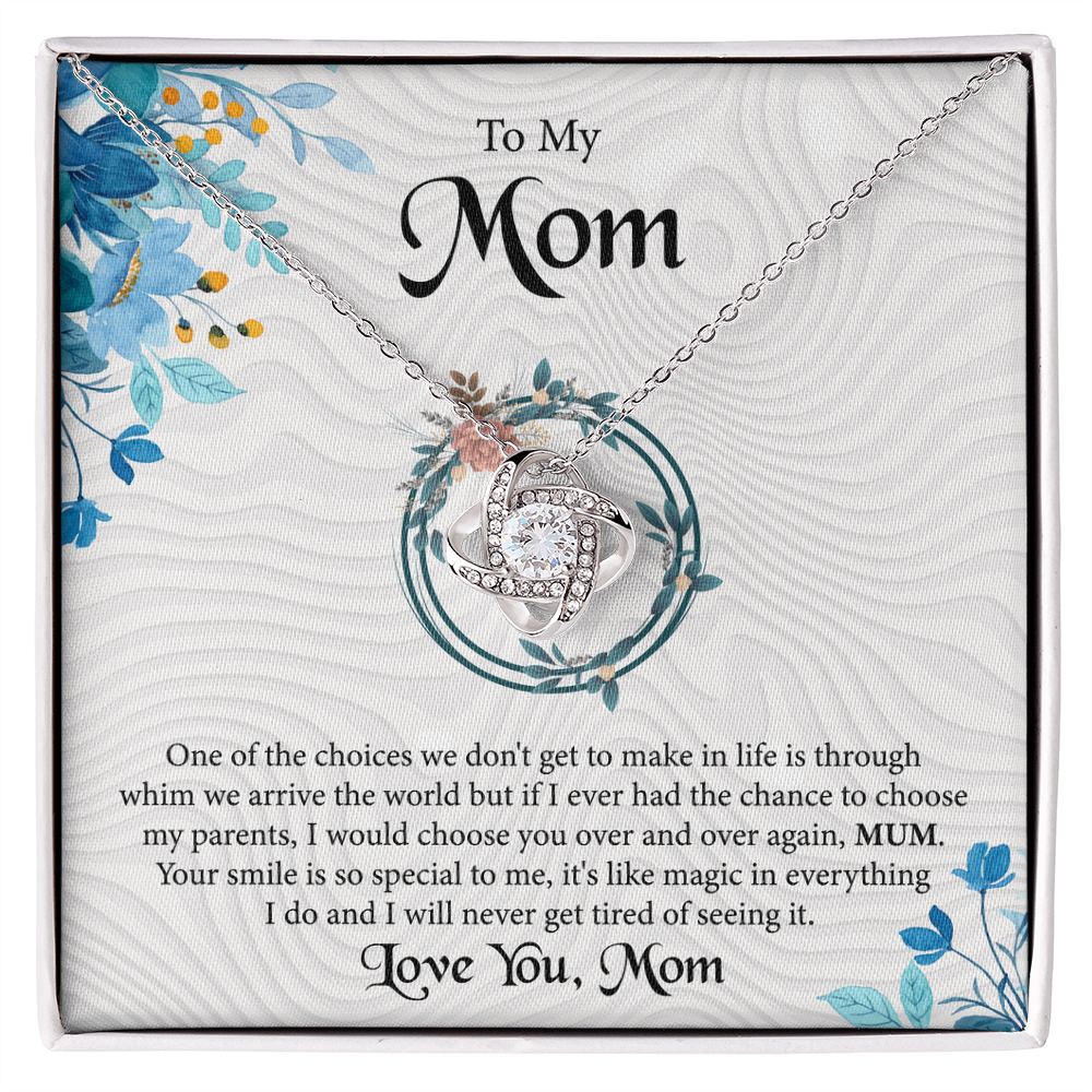 To My Mom Love Knot Necklace
