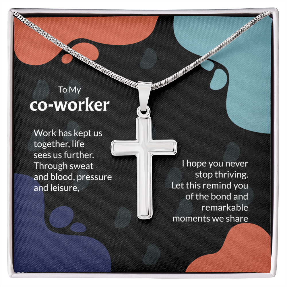 To My Co Worker Artisan Cross Necklace