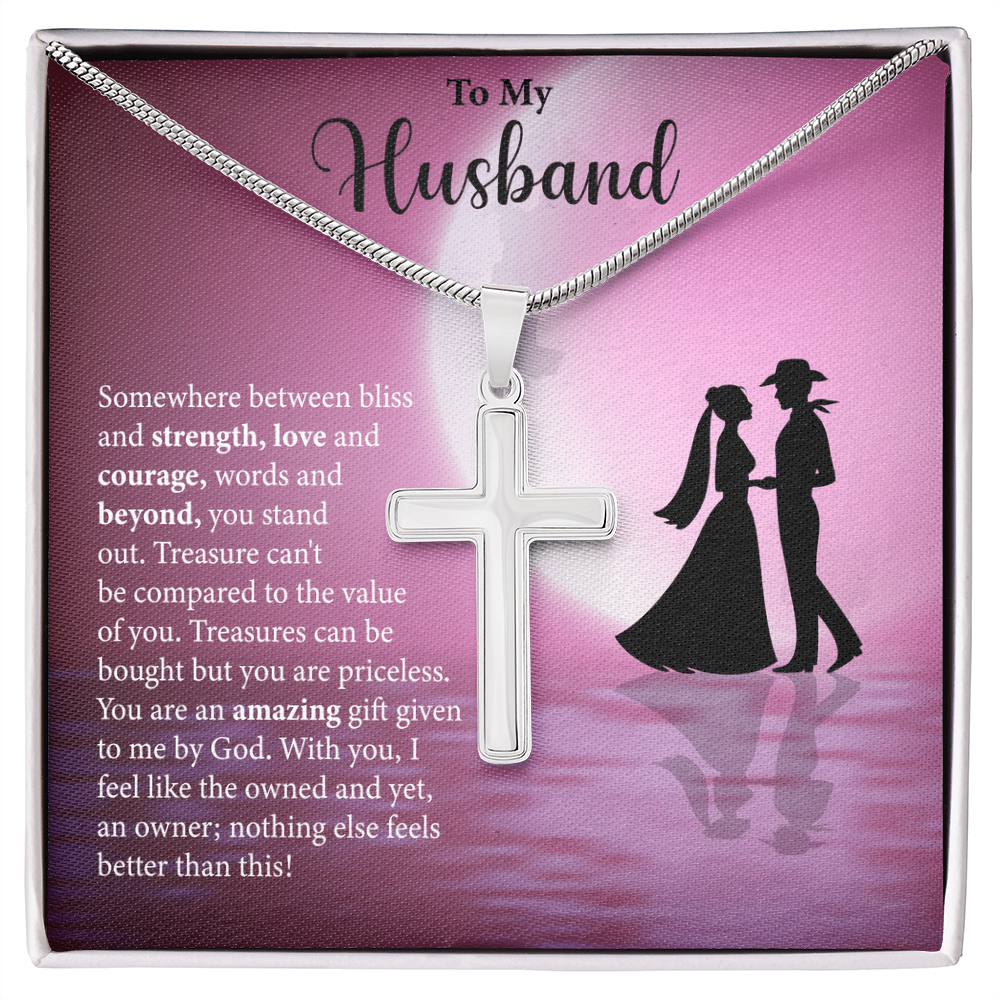 To My Husband Artisan Cross Necklace